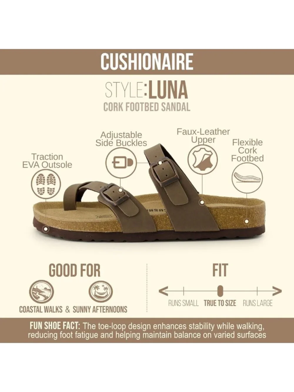 Comfortable Women's Cork Footbed Sandals with Crossover Straps - Stylish